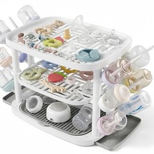 Baby Bottle Drying Rack,3-Tier Large Capacity Countertop Organizer with 360 ...