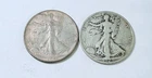 LOT OF 2 WALKING LIBERTY SILVER HALF DOLLARS 90% SILVER FREE SHIPPING #8975