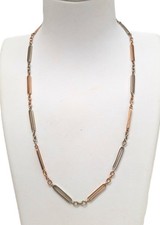 Vintage 14K Two Tone Gold Watch Chain 12-1/2
