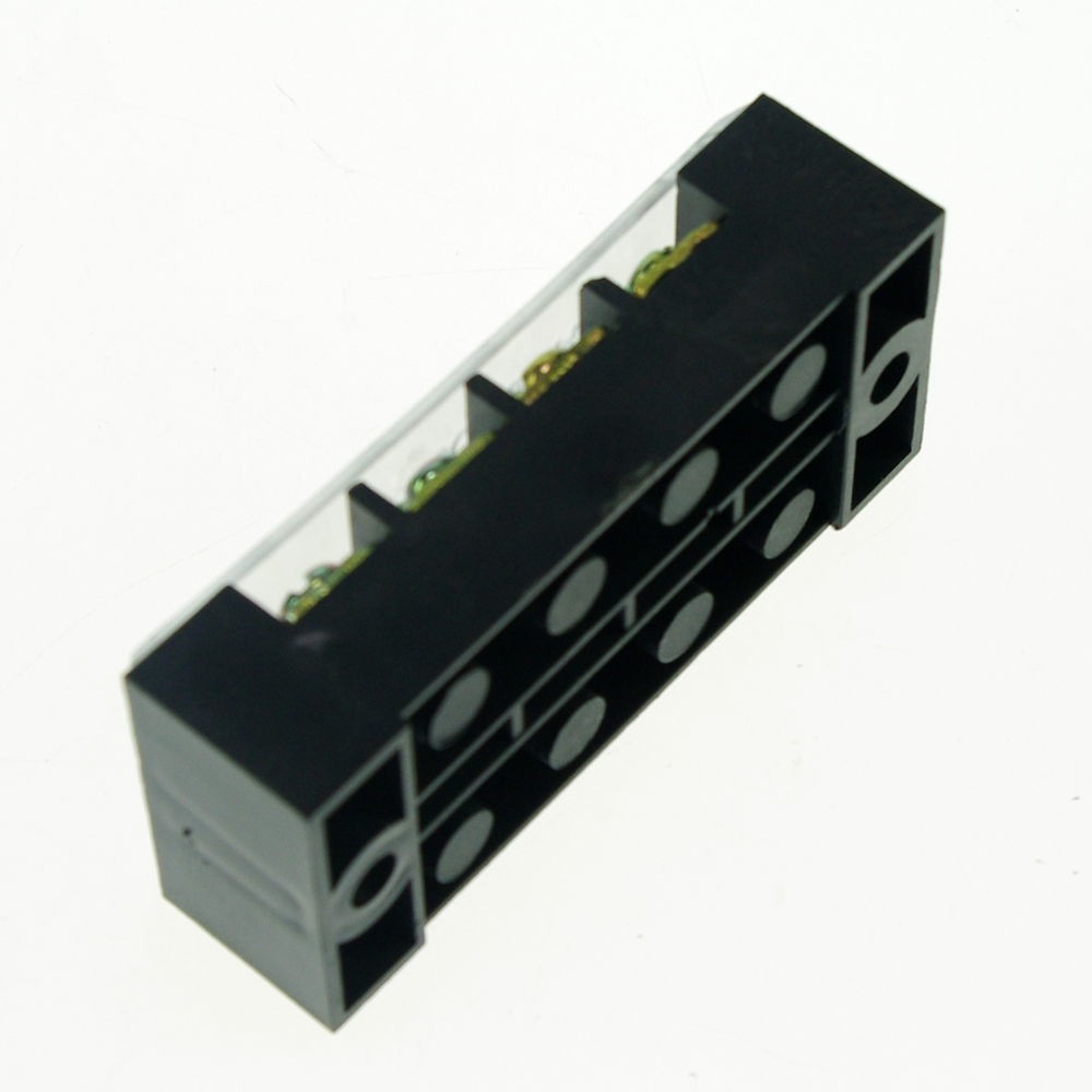(2)4 Position/Poles 8 Holes Screw Terminal Blocks Covered Barrier Strip