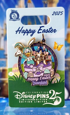 Disney Pin - Disneyland Donald Duck & Chip n Dale Happy Easter 2025