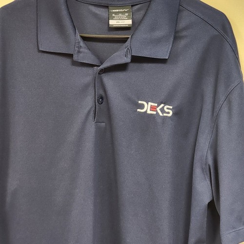 Nike Golf Men's Polo Shirt XL DRI-FIT Blue Solid Short Sleeve Logo - 第 1/6 張圖片