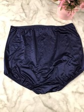 VINTAGE Vanity Fair Satin Silky BLUE Hipster Panty Second Skin 10/3XL 40301