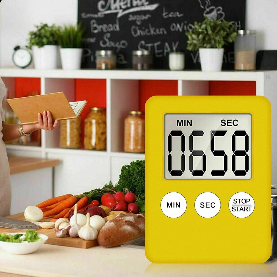 2PCS Magnetic LCD Digital Kitchen Large Timer Loud Alarm Count-Down Up Clock - Image 4 of 4
