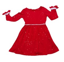 Sweet Heart Rose Girls Red Sparkly Christmas Dress Sz 6