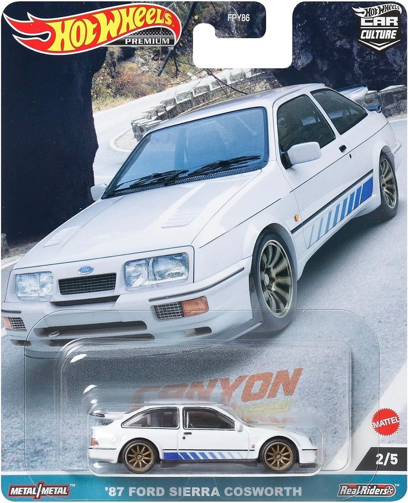 Hot Wheels 1:64 Car Culture Canyon Warriors 87 Ford Sierra Cosworth Diecast Model  