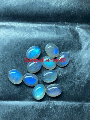 Natural Labradorite Oval Cabochons 9x7 mm 4 Pcs Lot Calibrated Loose Gemstone E