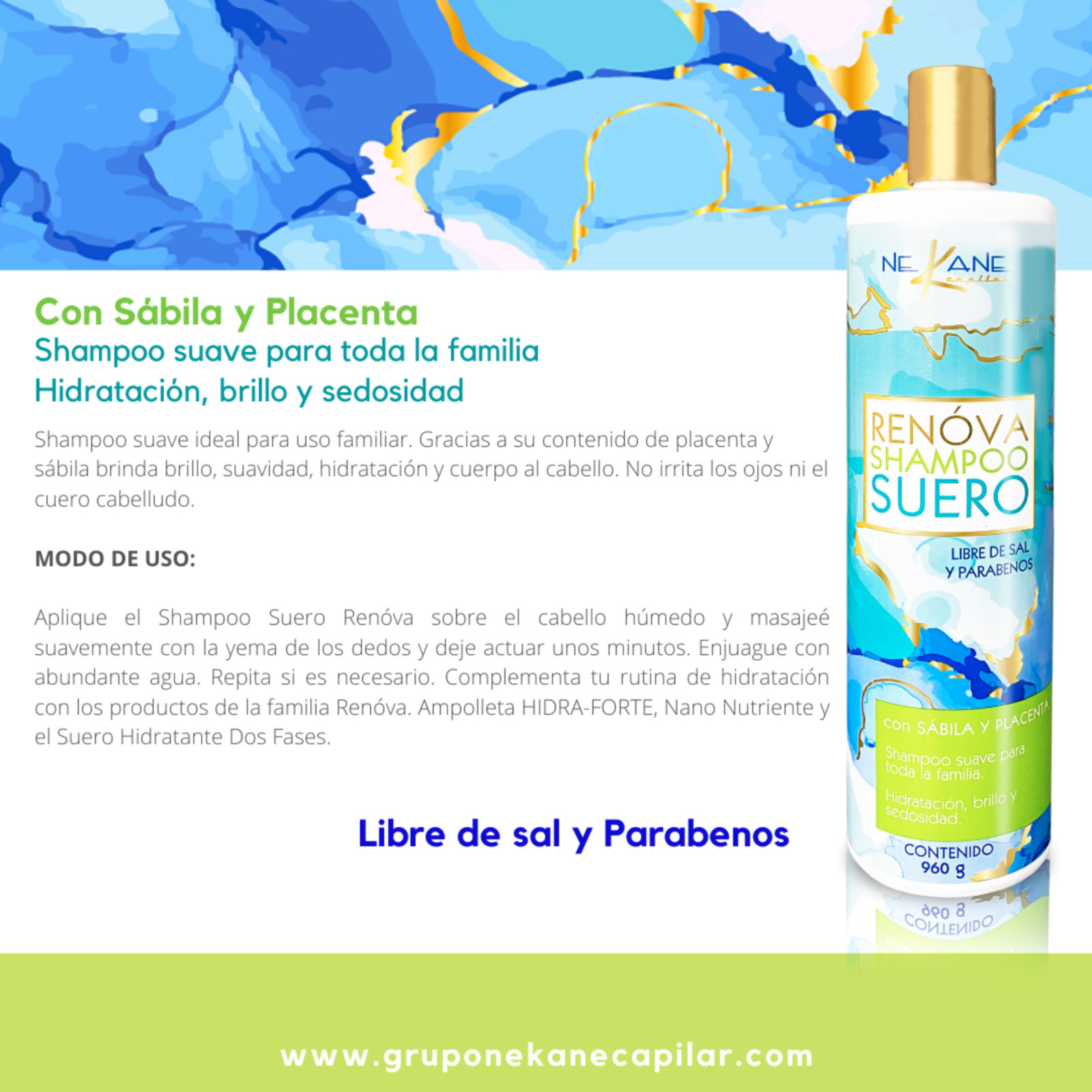 (2 PIECE SET) NEKANE RENOVA SHAMPOO 300G & HAIR MASK 280G