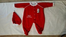 VINTAGE 1990'S BABYGRO INFANT BABY'S FIRST CHRISTMAS SLEEPWEAR - SIZE LARGE
