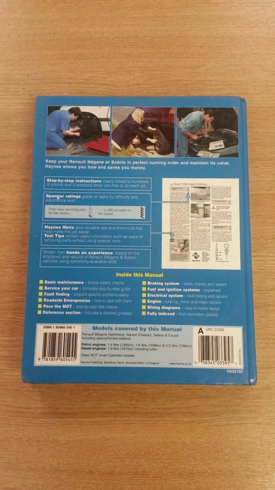 RENAULT MEGANE & SCENIC 1996-1998 N-R REG HAYNES WORKSHOP MANUAL 3395 FREE P&P - Image 2 of 4
