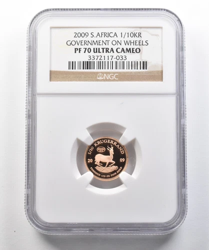 2009 South Africa 1/10 Krugerrand Gold Government On Wheels PF70 UCAM NGC *8390