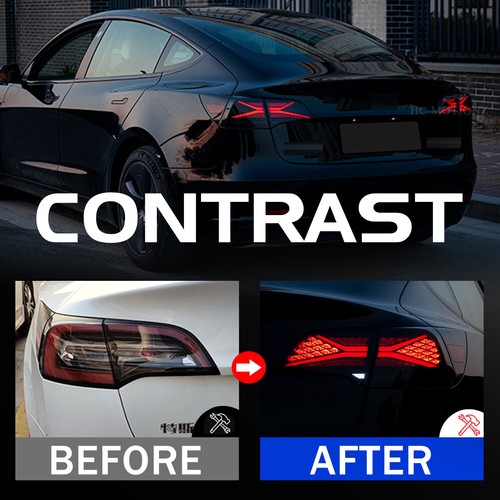 HC LED Tail Lights For Tesla Model 3 Model Y 2017-2021 Start up Animation - Picture 2 of 13
