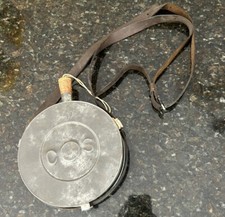 Very Rare Confederate States Civil War Tin Drum Canteen W/ Strap,  CS  Embossed