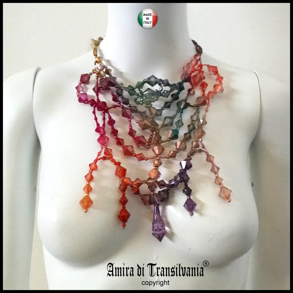 Gioiello Trasparente Plexi Minimal Collana Da Donna Designer Collarino Pendenti - Immagine 2 di 4