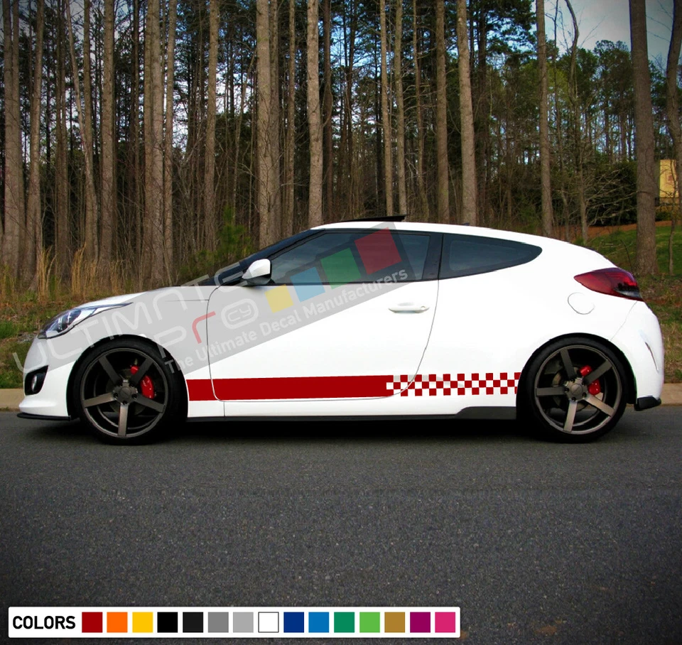 贴花贴纸条纹套件适用于现代 Veloster 2012 2015 2017 涡轮套件通风口 — 第 3/4 张图片