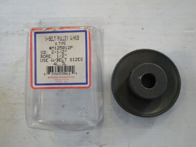 #ad V Belt Pulley with Hub 125012 2 1 2quot; OD 1 2quot; Bore Use with Belt Size 4L 3L $18.00
