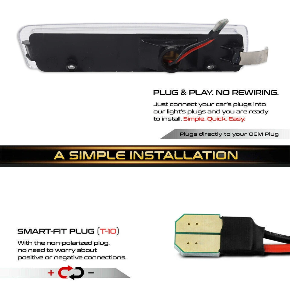 Par de luces indicadoras LED blancas transparentes delanteras para BMW Z3 M Coupé 96-02 Foto 4 de 4