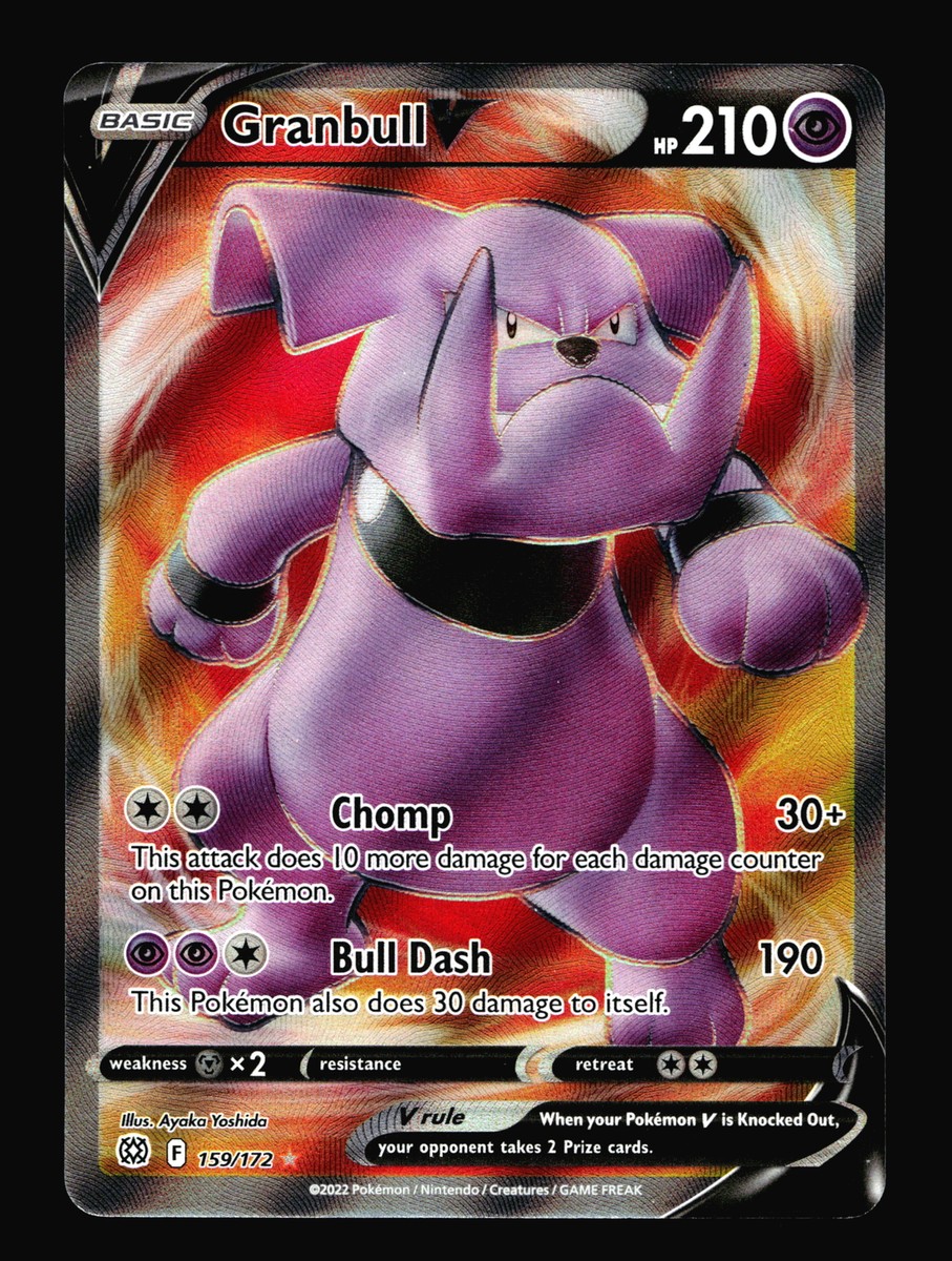 Granbull V Full Art Brilliant Stars 159 Ultra Rare Pokemon Card T2-120 Granbull V Full Art Brilliant Stars 159 Ultra Rare Pokemon Card T2-120