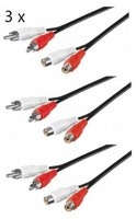3X Stereo VerläNgerung Kabel 2X Cinch-Stecker Auf 2X Cinch-Buchse Chinch 50025