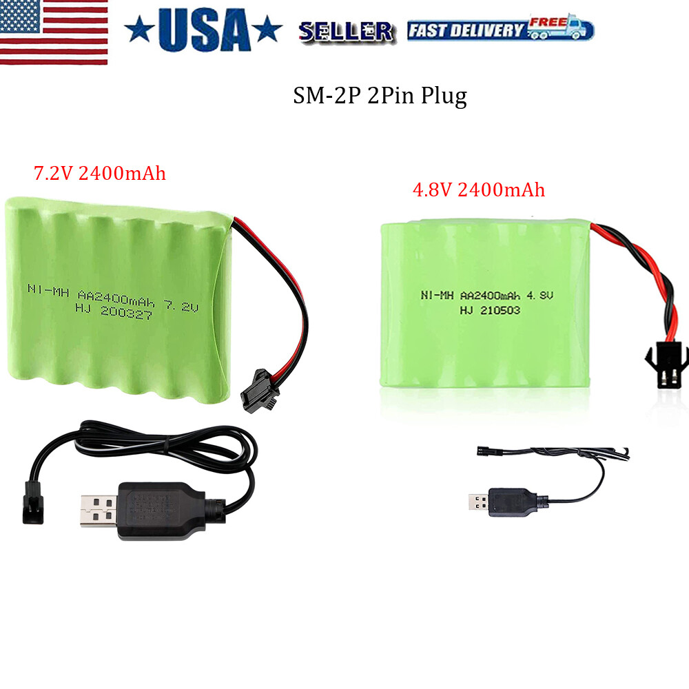 XML Battery 7.2v 2200mAh Li-ion PCB Protected Battery Pack Replacement for RC Car and More