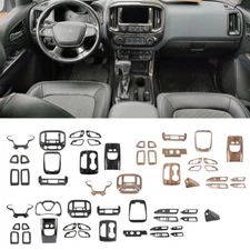 Wood Grain Interior Full Decoration Bezels Trim Cover For Chevy Colorado 2014+