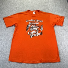 VTG Jerzees Something Special From Wiscosin Grilled Venison T-Shirt Mens XL USA