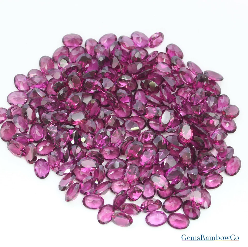 Natural Almandine/Rhodolite Garnet Oval Faceted 5x3 mm to 7x5 mm AAA Quality - Image 3 of 4