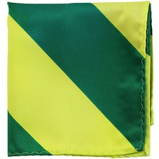New men's polyester stripes pocket square hankie handkerchief green formal