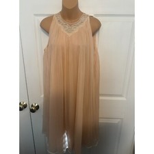 Vintage Rogers Babydoll Pleated Nightgown Lingerie S