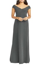 Show Me Your Mumu Zurich Front Knot Gown Bridesmaid Dress Charcoal Women's M