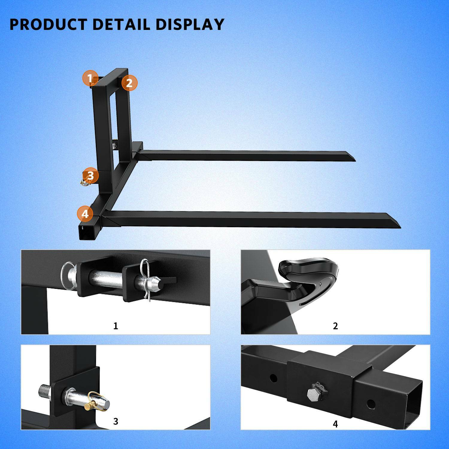 3 Point Hitch Pallet Forks Attachments Cat 1 Tractor Carryall