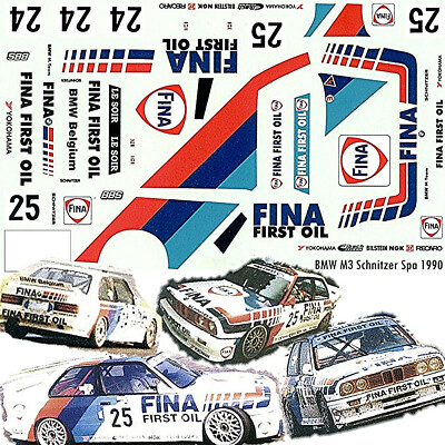 BMW M3 Schnitzer 24H Spa 1990 Fina #24 Danner #25 Cecotto Giroix 1:43 Decal