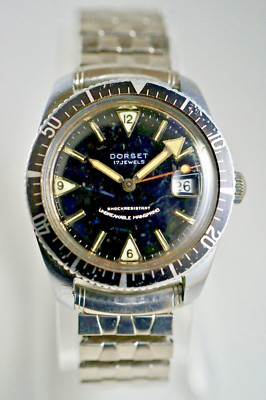 1960s Dorset Montgomery Ward Skindiver  17 Jewel manual wind wrist watch  Runs