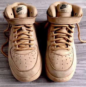 Tenis Nike Air Force 1 de Alto Dorado trigo Preescolar [AH0756-203] Talla 1Y  | eBay