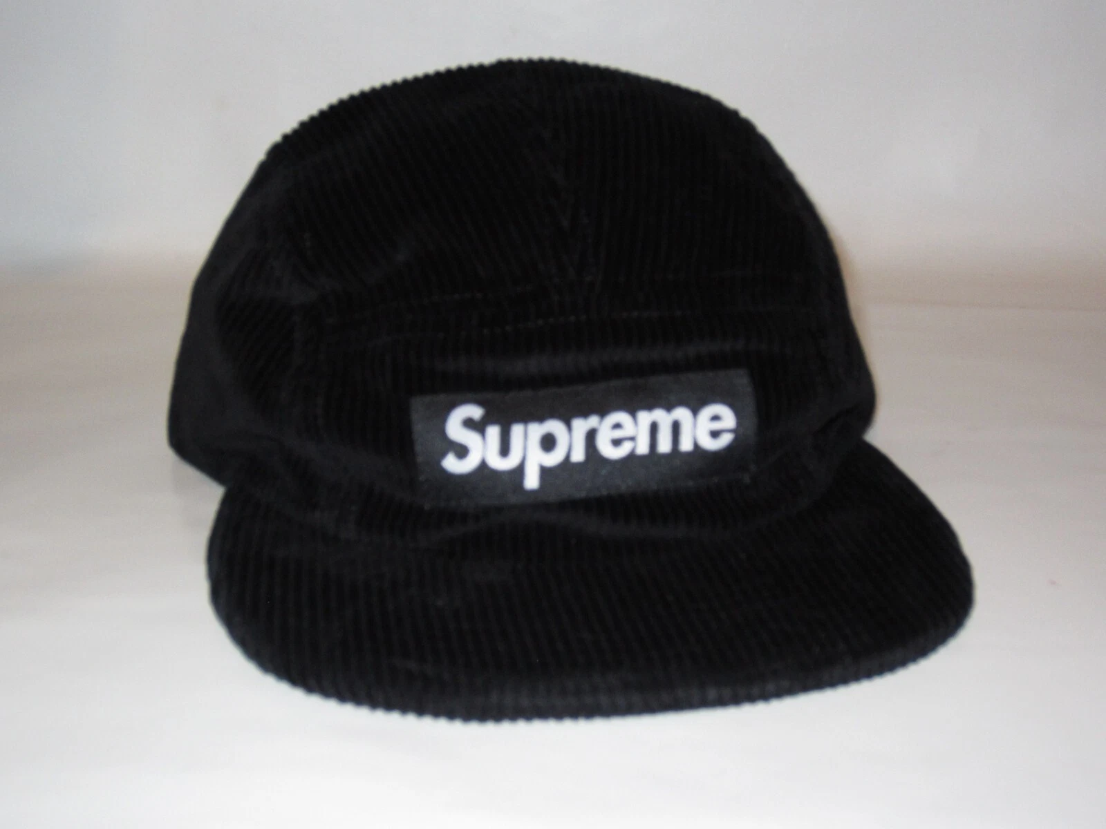 SUPREME New York Corduroy Camp Cap NOIR Chapeau Noir Bracelet Réglable NEUF ! S/S 2018