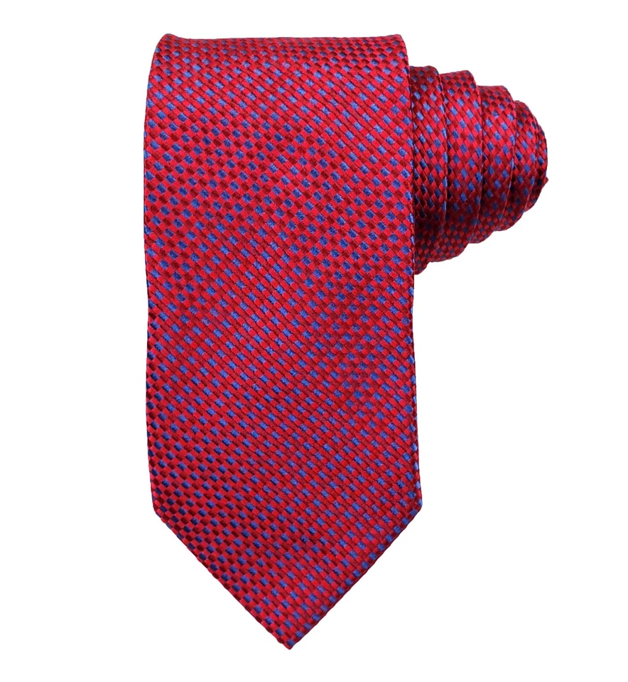 ARMANI Collezioni Rojo y Azul Cuadros 3.75" Seda 60L Foto 2 de 4