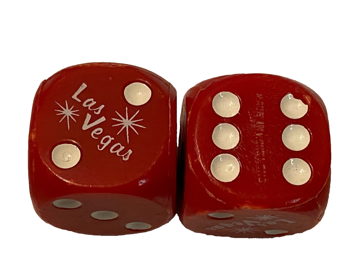 LAS VEGAS CASINO RED DICE SQUARE OVERSIZED DICE VINTAGE Gambling