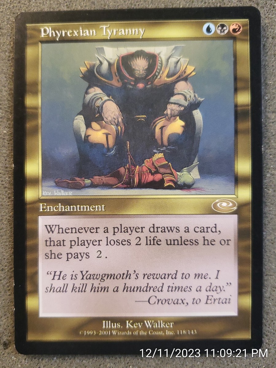mtg planeshift cards Phyrexian Tyranny Planeshift NM Blue Black Red Rare MAGIC MTG CARD (DS3D1A6)