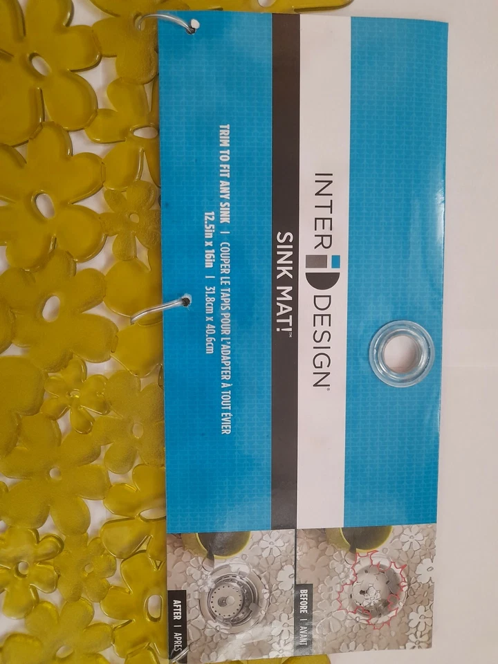 iDesign Blumz Floral Green Flexible Plastic Large Sink Protector Mat 12.5inx16in - Image 4 of 4