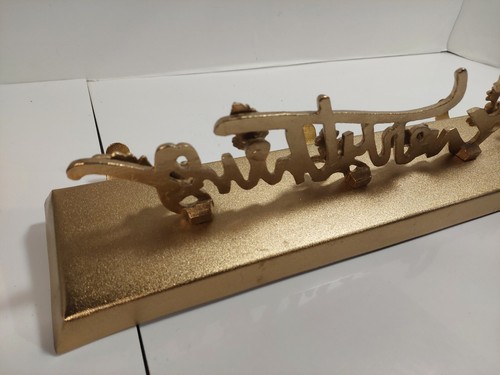 OPALHOUSE BRUSHED BRASS MERRY EVERYTHING STOCKING HOLDER HANGER CHRISTMAS 24" - Picture 11 of 15