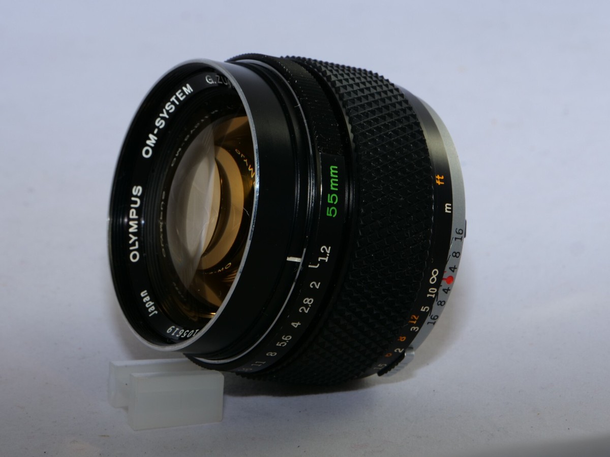 Olympus G. Zuiko Auto-S 55mm f1.2 FAST OM Normal Lens. Caps