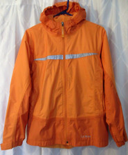 LL Bean Kids Trail Model Rain Jacket Size L 14-16 Zip Hooded Fleece Lined Unisex