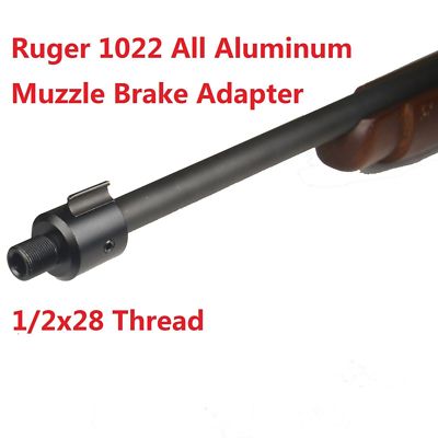 DB TAC 1/2''x28 TPI Thread Aluminum Ruger 1022 Muzzle Brake Adapter