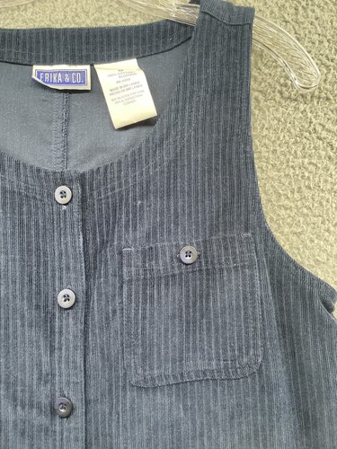 Vintage Corduroy Jumper Dress Women 