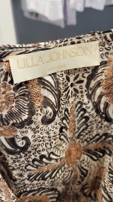 ulla johnson beige dress Ulla Johnson // Beige & Burgundy Floral Tiered Dress – VSP Consignment main image 0