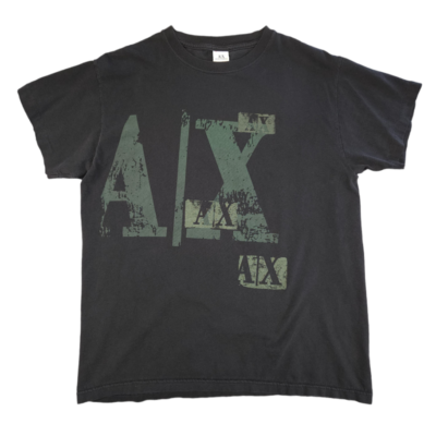Vintage Armani Exchange T Shirt Mens Size Medium Black 90s A/X