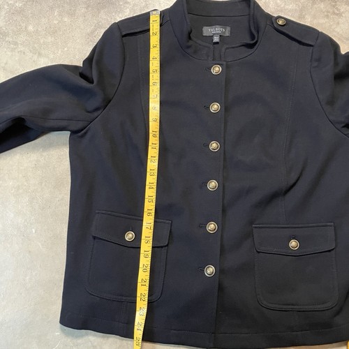 Talbots Jacket Womens 18WP Black Military Chic Gold Faux Shank Buttons - Picture 3 of 8
