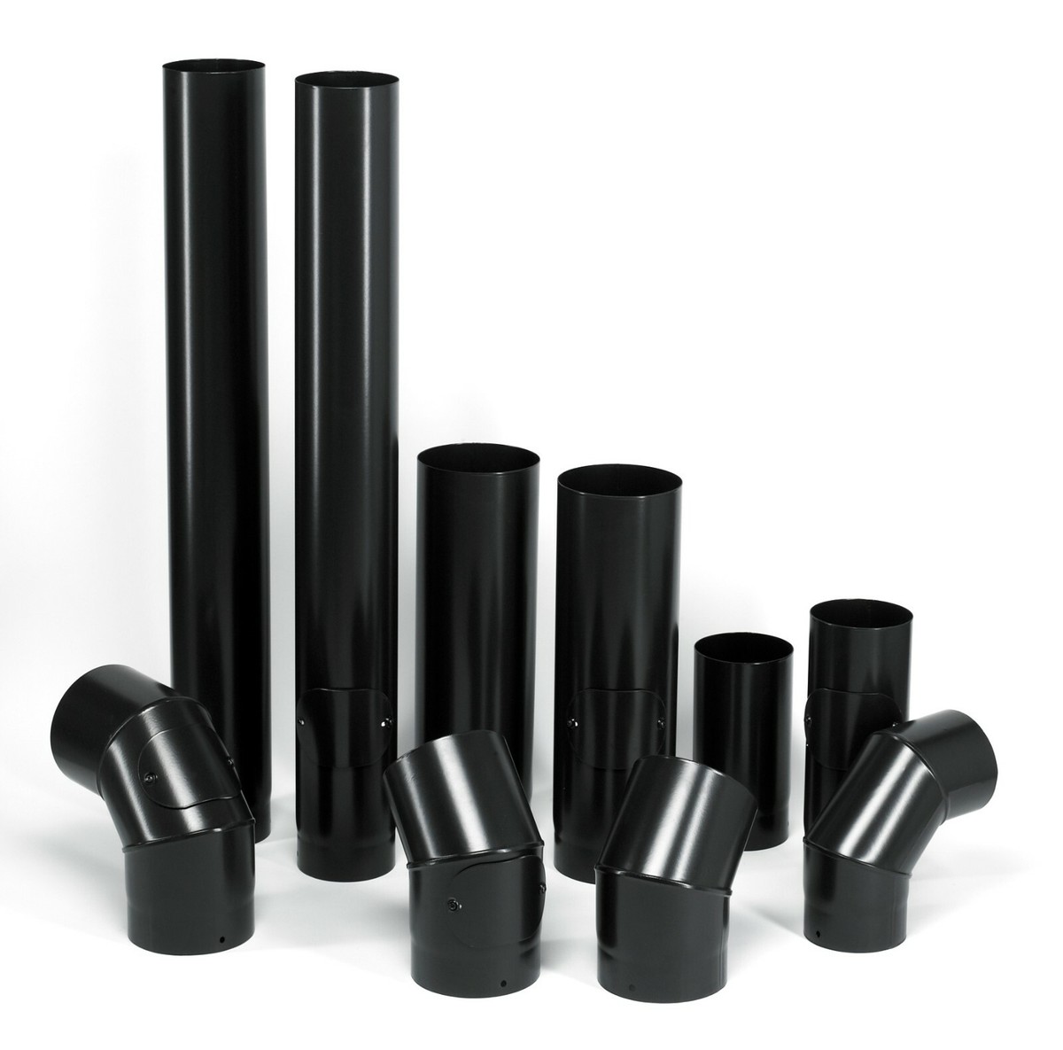5 inch 6u0026#034; wood burning Stove flue Pipes multi fuel Matt black 4u0026#034;  1000mm 500mm | eBay