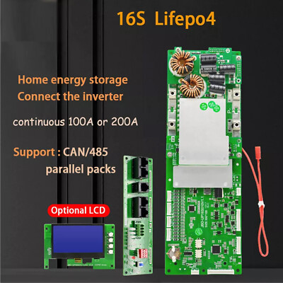 Smart BMS16S 48V 100A 200A Lifepo4 PCB Circuit Boards display Rack For Inverter