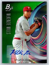 2018 Bowman Platinum McKenzie Mills #TOP-23 Autograph Green /99 Phillies